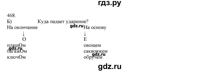 ГДЗ по русскому языку 3 класс Нечаева   упражнение - 468, Решебник